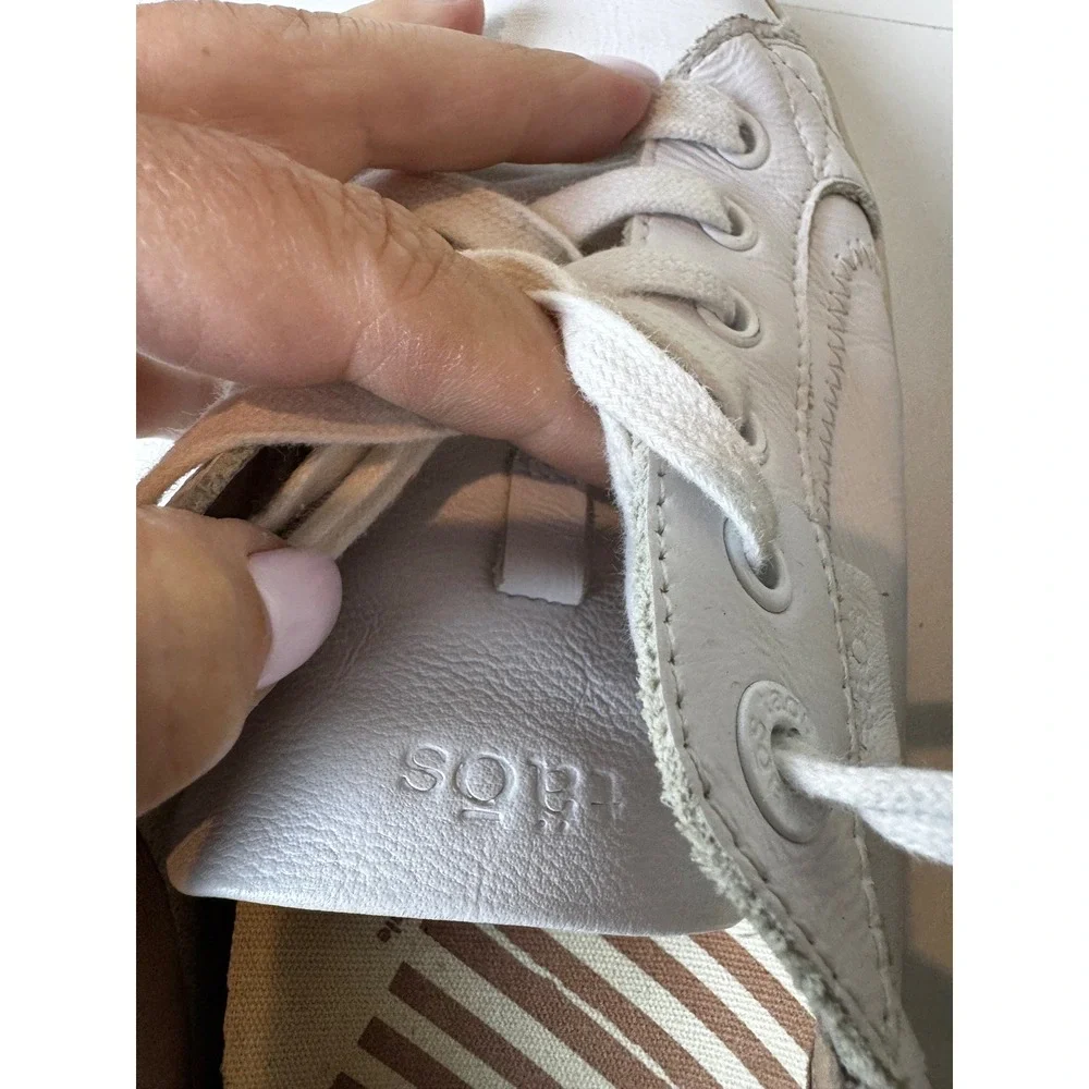 Taos Plim Soul Lux White Leather Sneakers Womens‎ 8.5 Comfort Walking Shoes